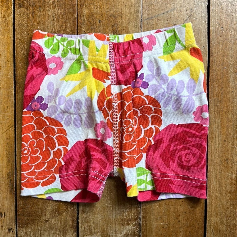 Hanna Andersson shorts size 3 Flower Bike Shorts cotton floral summer spring